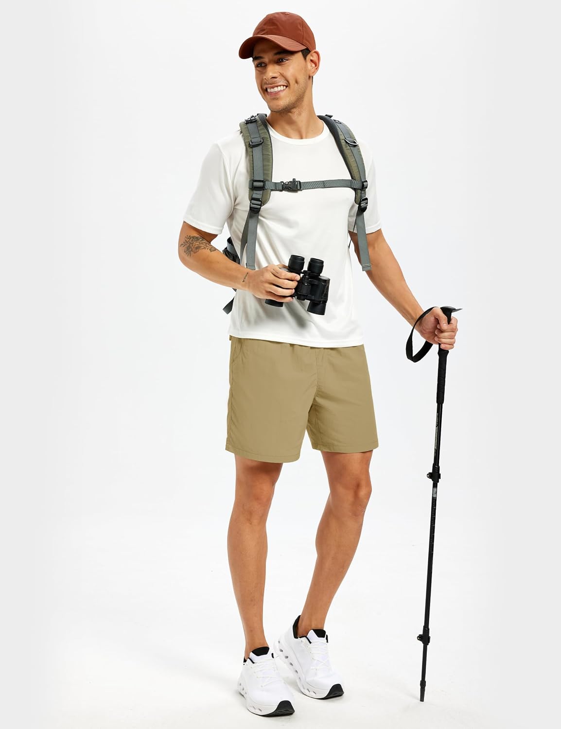 MAGCOMSEN Men's Hiking Fishing Shorts UPF 50+ Quick Dry Lightweight 6" Summer Casual Shorts with Zipper Pockets