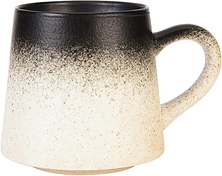 Vitaa-Handmade Ceramic Mug Clay Cup with Handle Natural Earthenware Eco Friendly Tea Coffee Lead Free Pottery Handcrafted Mug,Retro Elegant Matte Cup Perfect Gift For Family and Friend,14oz (White)