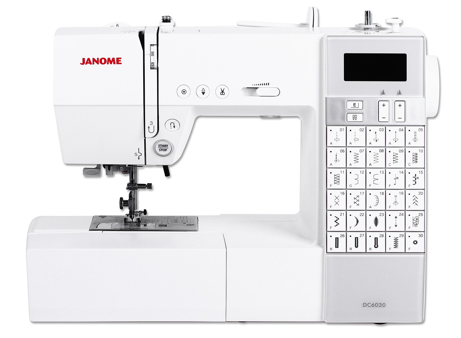 Janome DC 6030 - Máquina de coser (Máquina de coser automática, Blanco, Costura, 5 mm, Eléctrico, 6,8 kg)