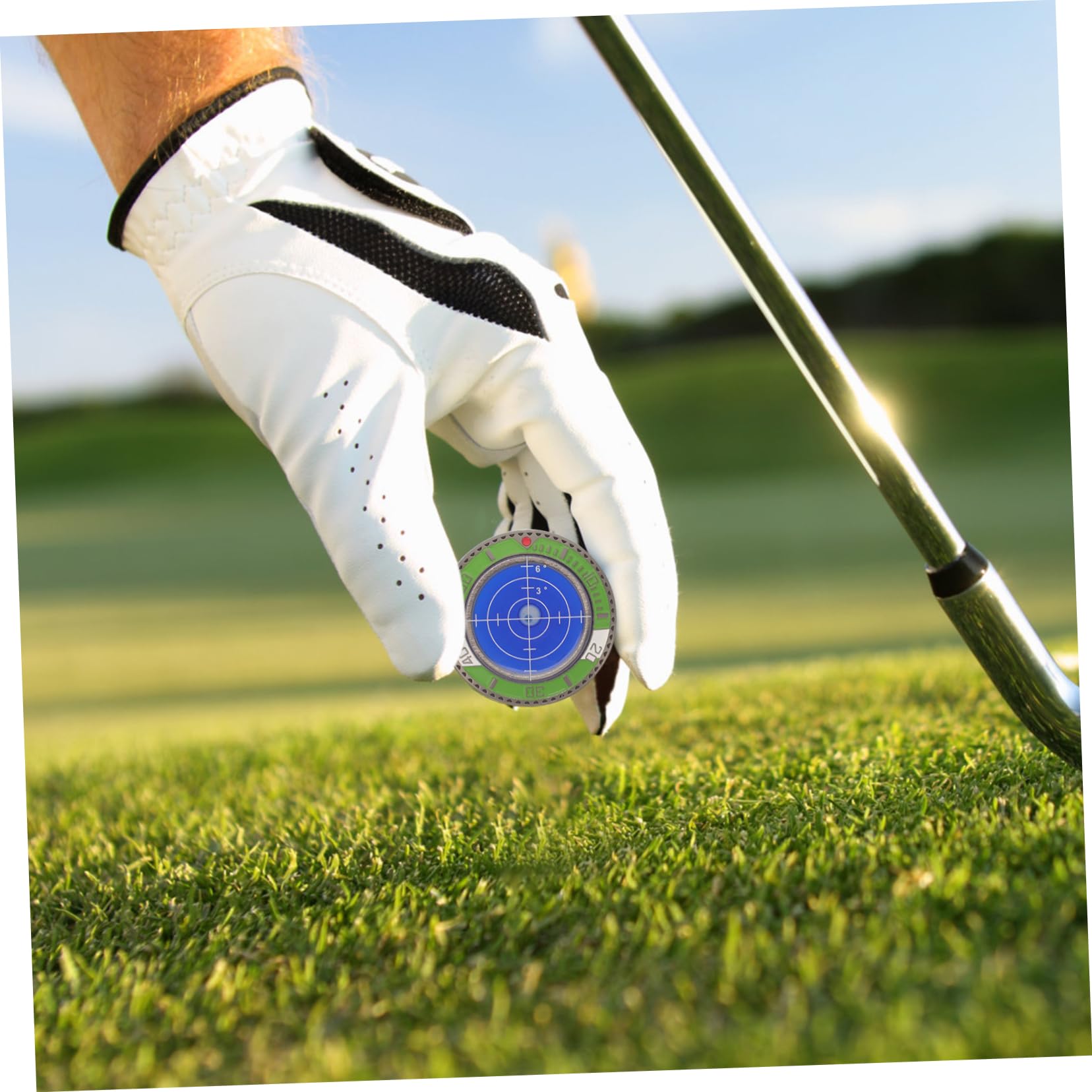 Toyvian Golfball Positionsmarkierer Robustes Werkzeug Kunststoff für Präzise Ballplatzierung für Golfspieler Blau Grün Langlebig und Praktisch