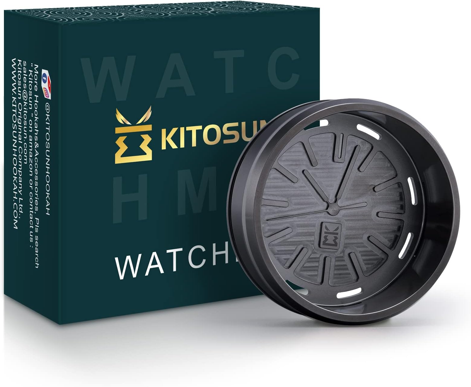 KITOSUN WatcHMD Charcoal Heat Management Device Stainless Steel HMD Coals Holders Tray, Easy Hold 3 Pieces 26 MM Coconut Charcoals Cubes (OwatcHMD-Gun)
