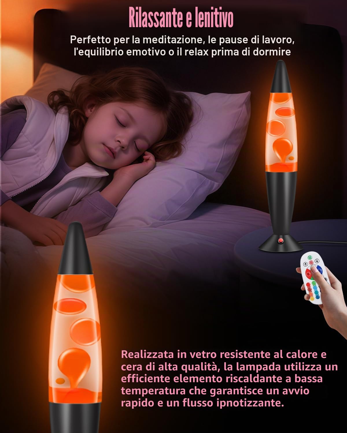 Lampada Magma 16 Pollici con 17 Colori e 4 Modalità, Telecomando RF 15m - Lampada Atmosfera con Effetto Fluido, Timer 8h per Bambini e Adulti Camera Ufficio Natale Regalo (41.7cm)