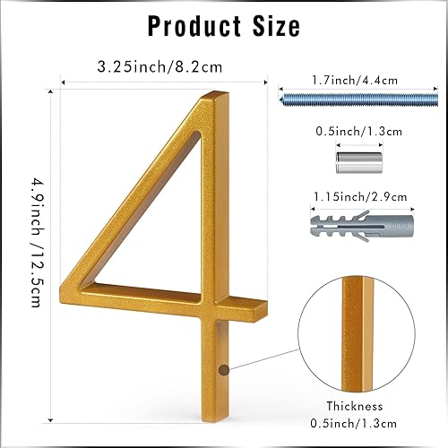 Miniatura 84 de VONDERSO - Letrero de dirección flotante de 5 pulgadas para exteriores de metal negro moderno para patio, calle y buzón, números de dirección Negro 1