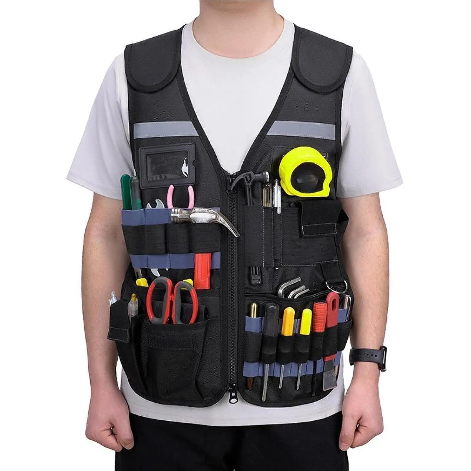 Chaleco de Herramientas Electrician Tool Vest Work For Craftsmen Architect Home DIY