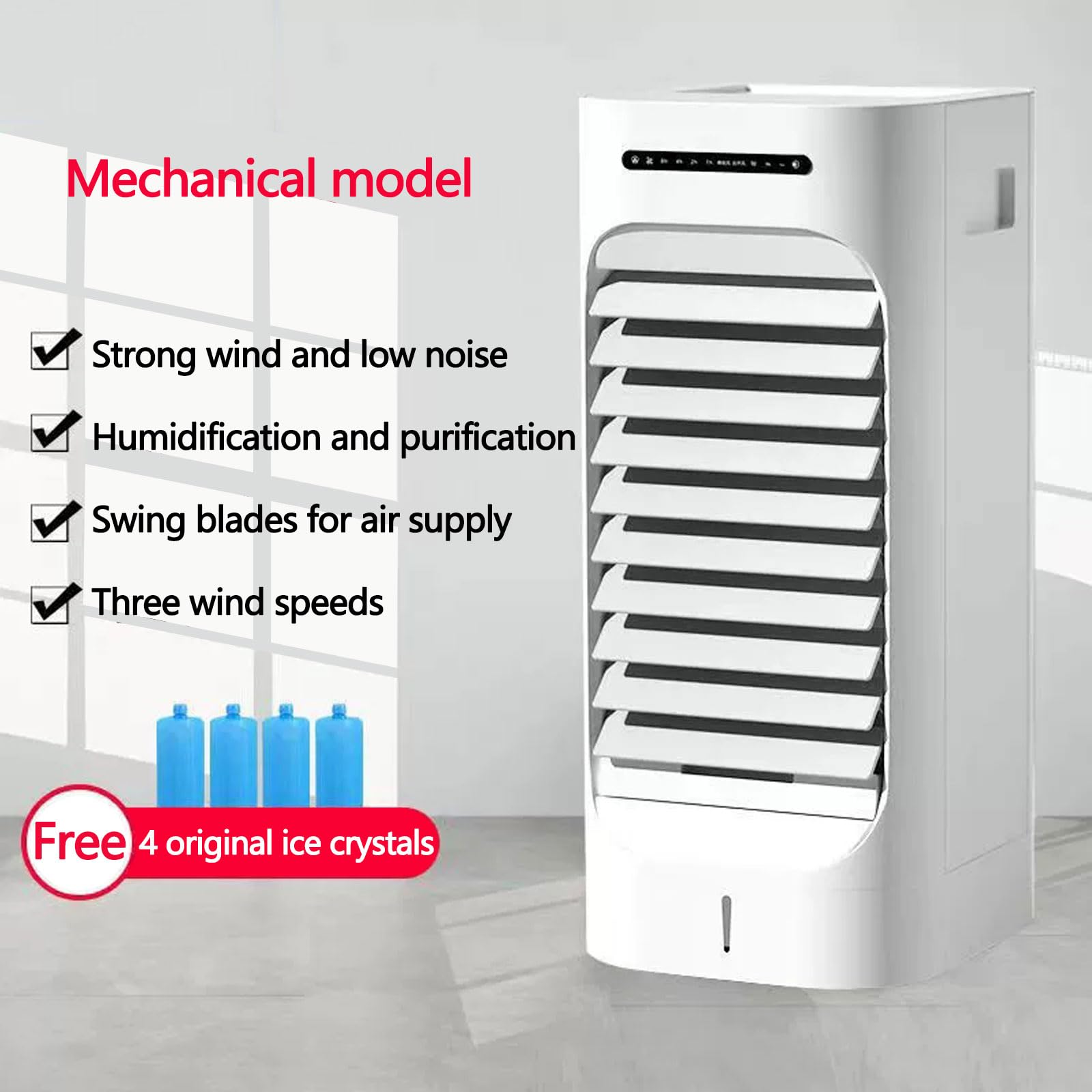 Enfriador de aire portátil, enfriador evaporativo compacto, ventilador silencioso con 3 velocidades, aire acondicionado de bajo consumo para oficina, dormitorio, habitación pequeña