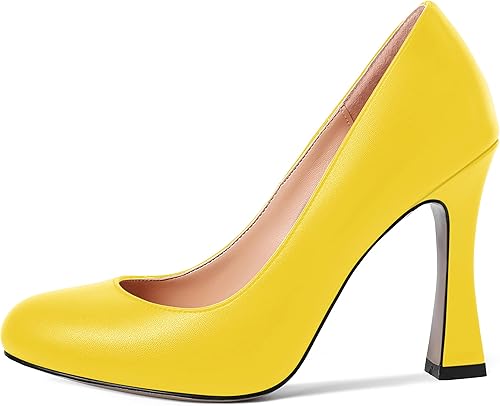 Miniatura 2 de MERRORI Vestido de noche para mujer, sin cordones, con punta redonda mate, tacón alto grueso, zapatos de 4 pulgadas