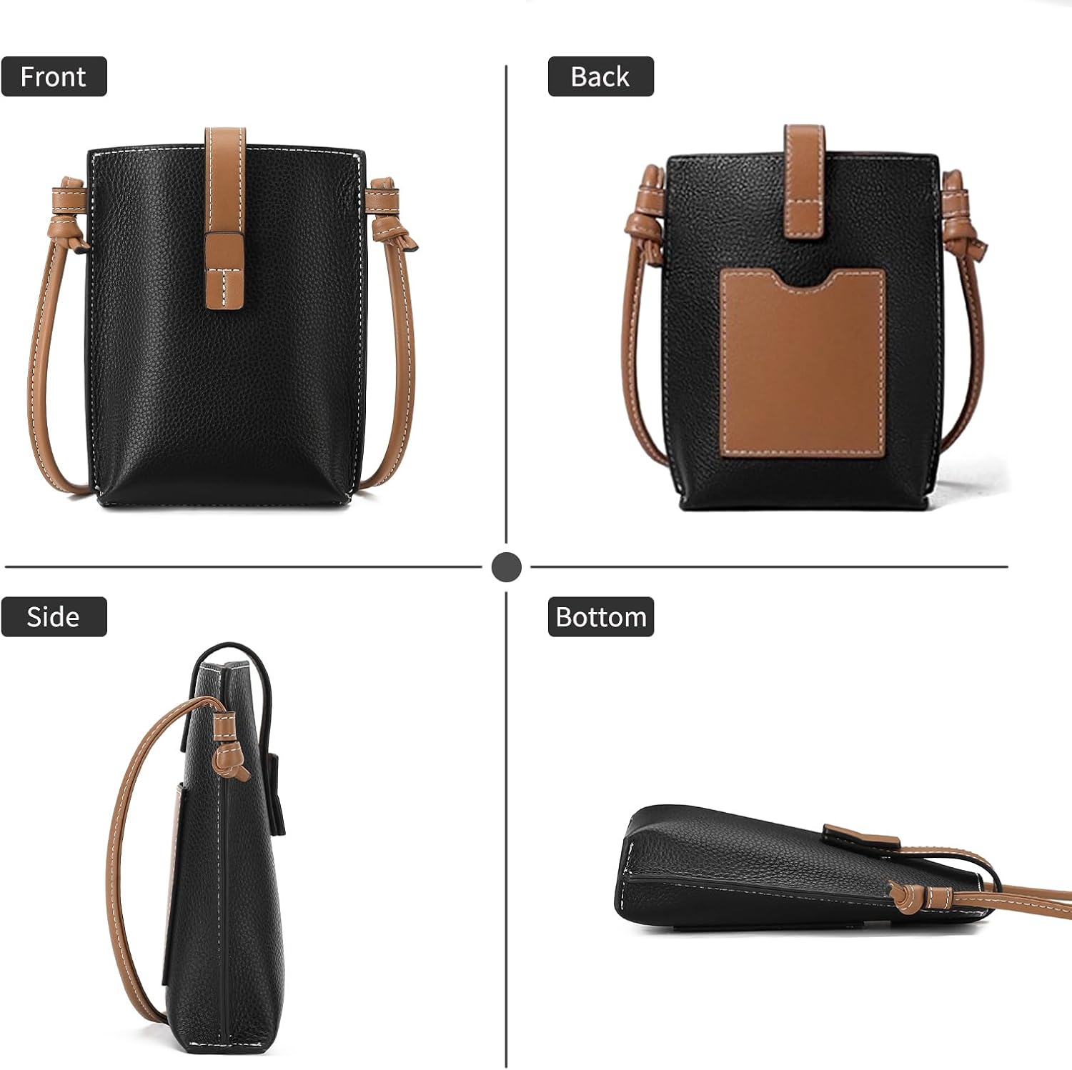 SENDEFN Leather Small Crossbody Bags for Women Phone Purse Minimalism Cell Phone Bag with Card Slot - Image 6