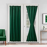 Vista 58 de Hiasan Cortinas francesas para puerta de privacidad, cortina frontal semitransparente con bolsillo para barra para ventana de puerta, 1 panel