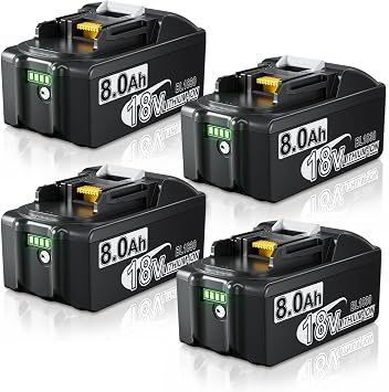 Bonacell 4Pack 8000mAh Replacement for Makita 18V Battery Lithium ion BL1815 BL1815N BL1820 BL1820B BL1830 BL1840 BL1840B BL1850 BL1840B