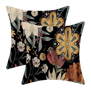 Sorktse Boho Floral Pillow Covers 18x18 Inch Vintage Flowers Throw Pillow Covers Set of 2 Spring Summer Tropical