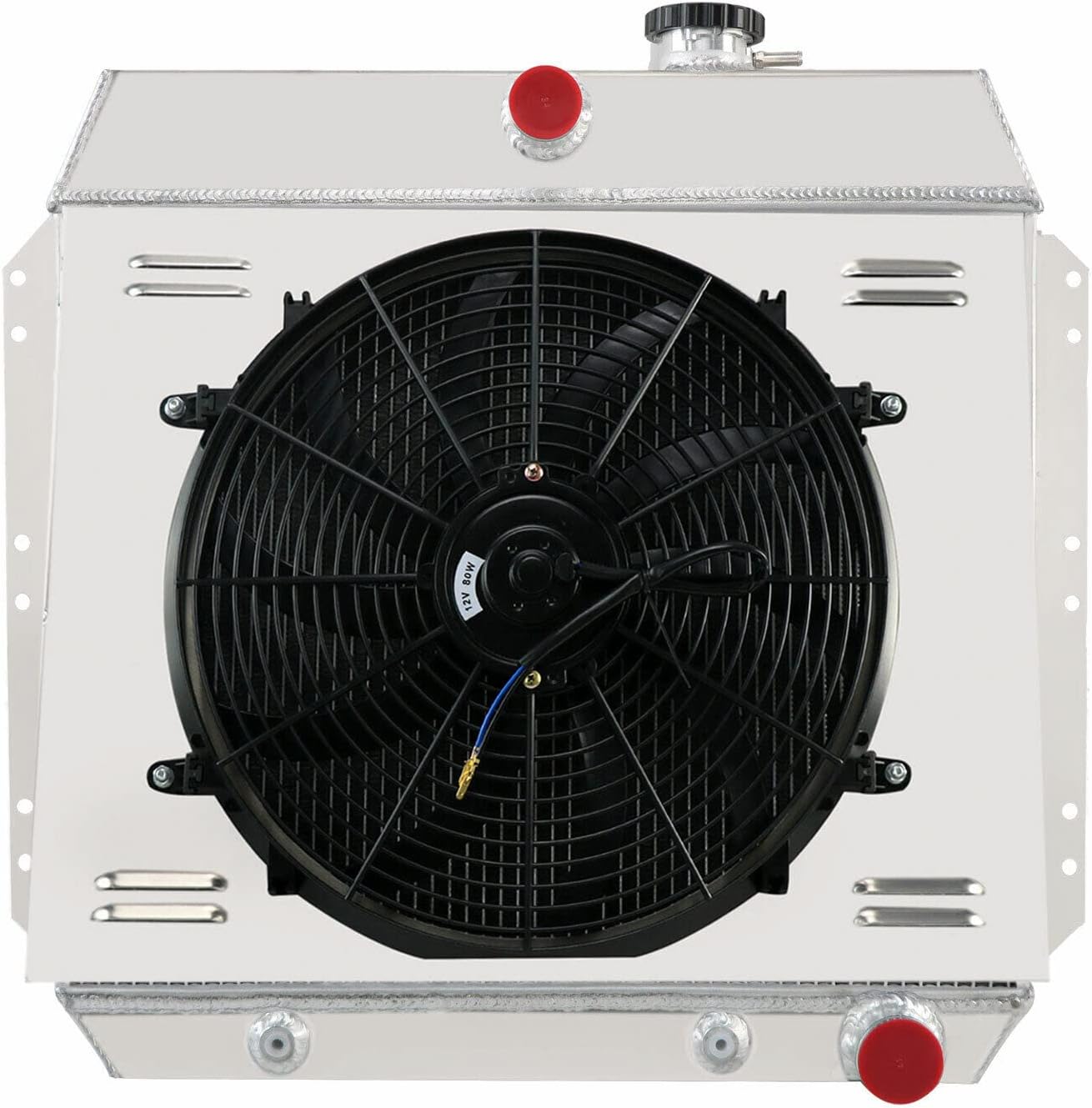 3 Row All Aluminum Radiator For 1949-1954 50 51 52 Chevy Bel Air 150 210/Sedan V8 Radiator with Shroud Fan+Relay Kit