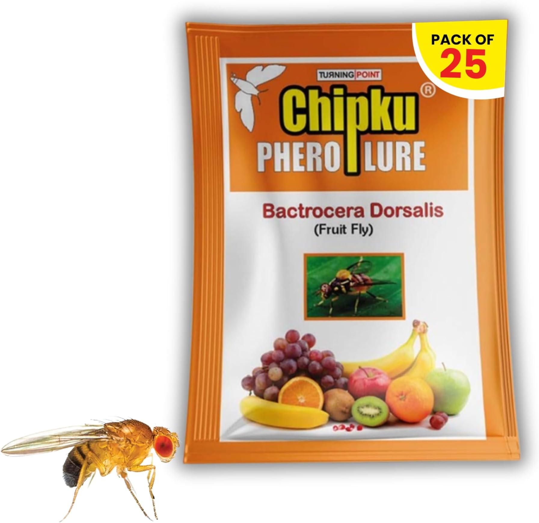 Chipku Fruit Fly Lure Pack of 25 for Fruit Fly Insect Trap for Agriculture for Bactocera Dorsalis Pheromone Lure for Mango Tree,Papaya, Guava,Chiku,Citrus, All Fruit Crops