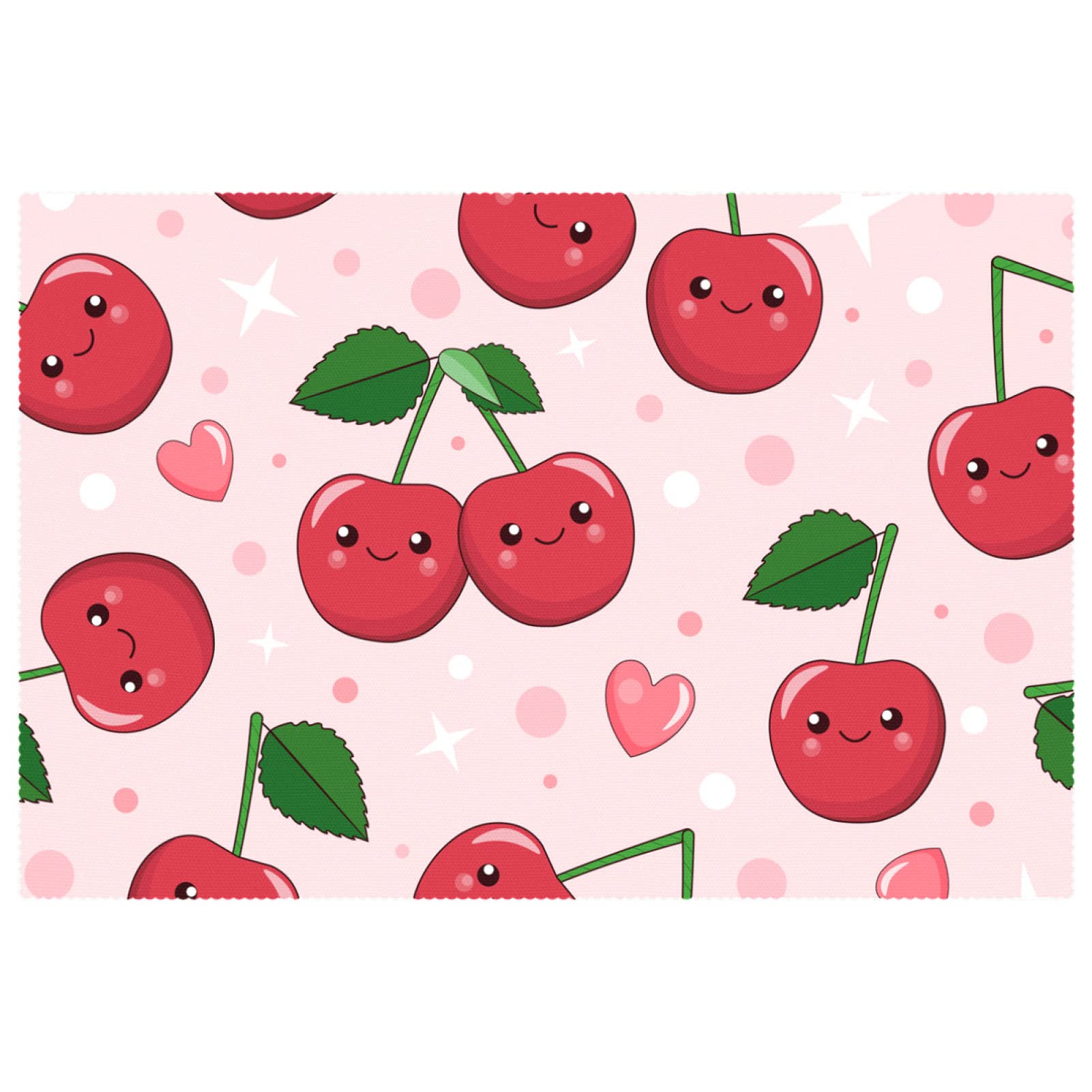 Set de table cerise mignon pour des repas de famille joyeux et des tables d'enfants propres