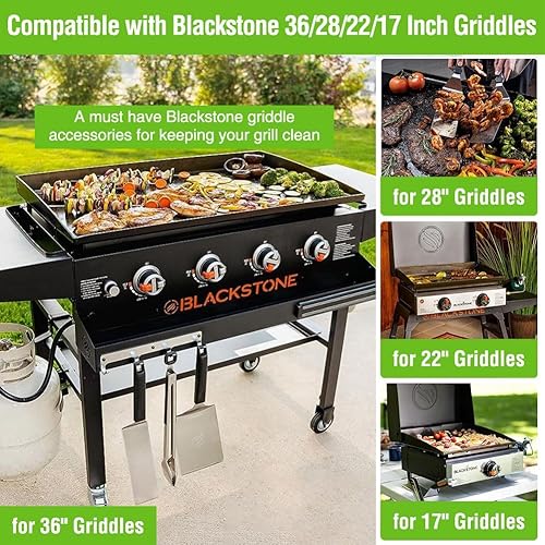 Miniatura 3 de Blackstone - Paquete de 2 forros de silicona para tazas de grasa de 36, 28, 22, 17 pulgadas, bandeja de grasa reutilizable, accesorios Blackstone,