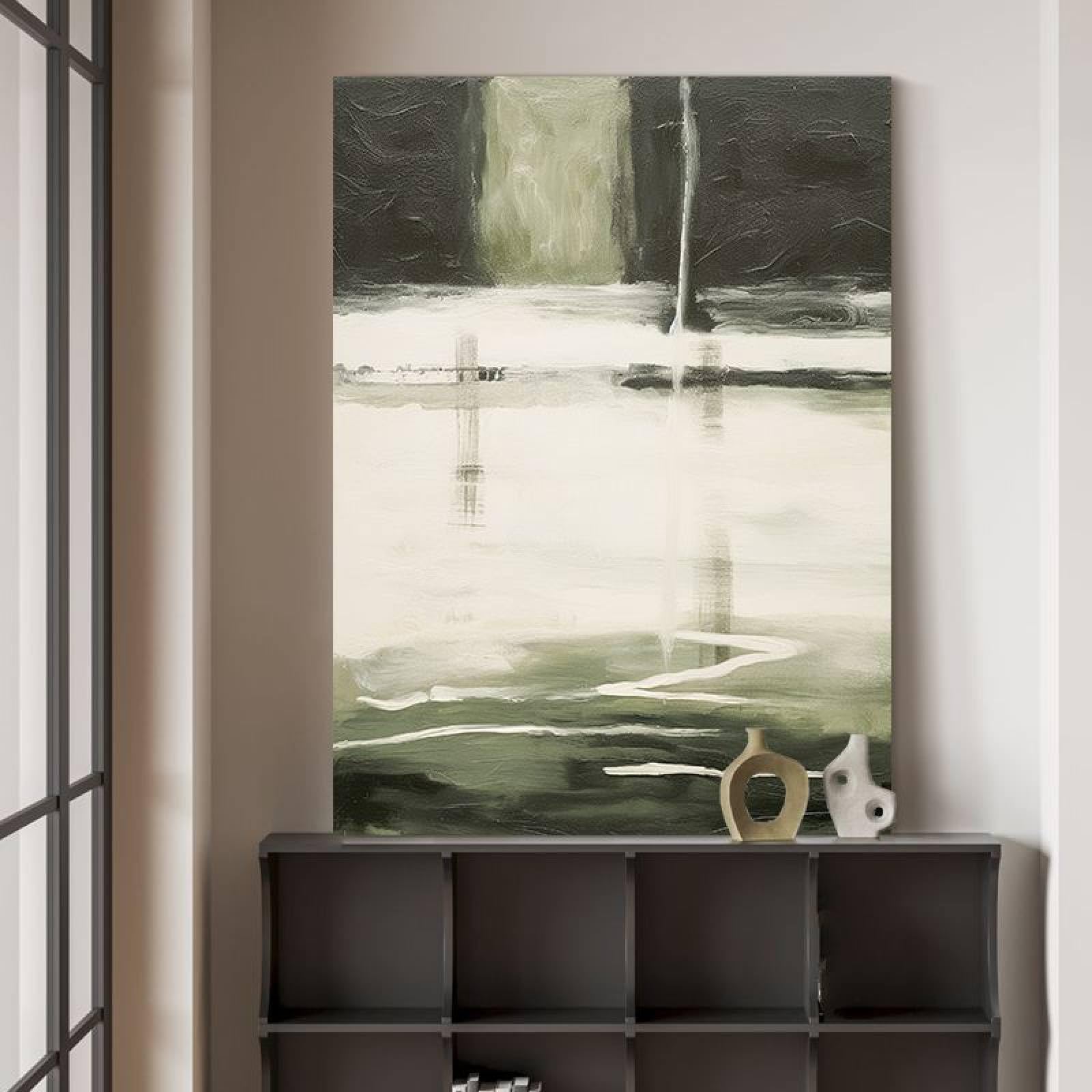 Peinture à l'huile de style wabi-sabi minimaliste abstrait art mural sur toile