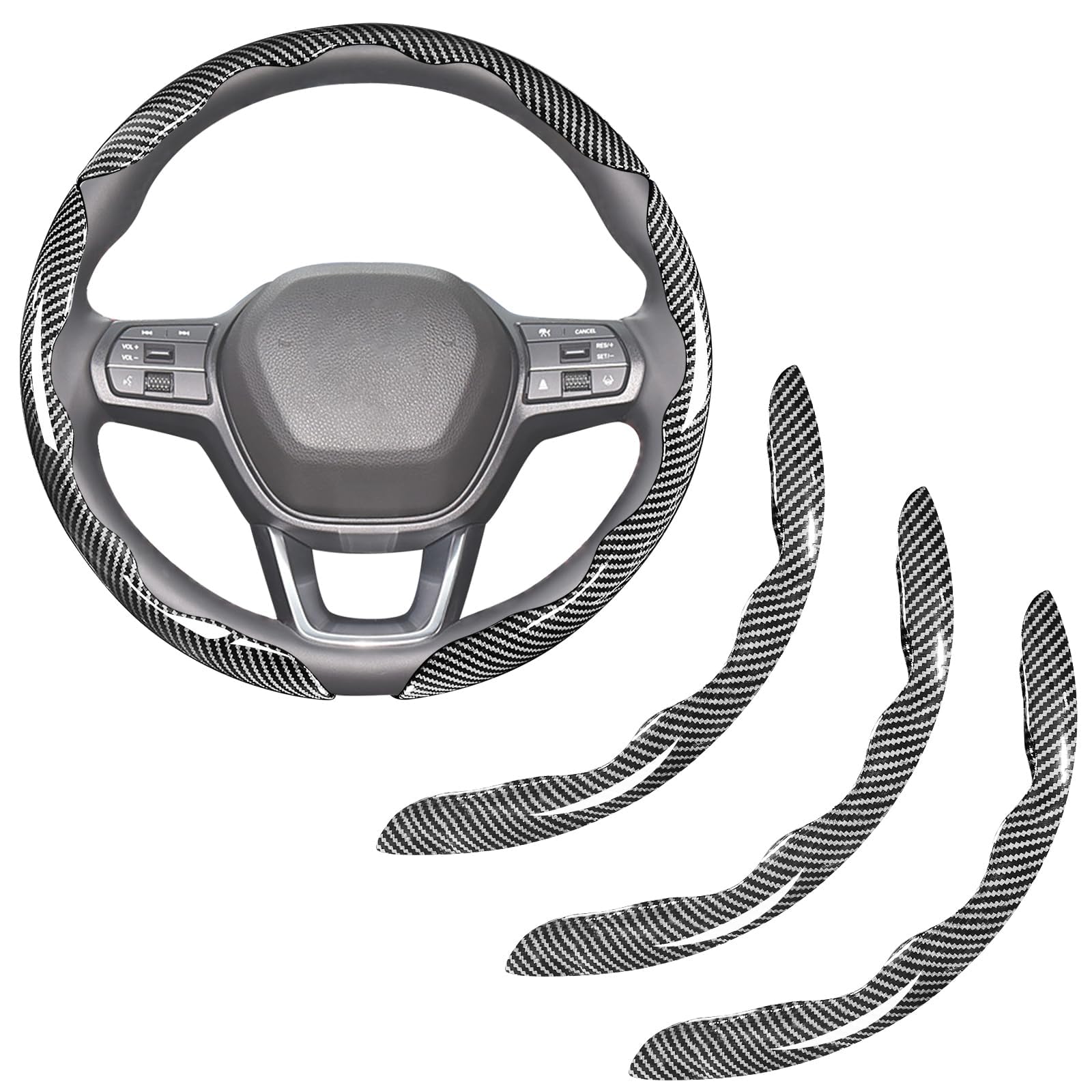 Funda Volante para Leon FR 2020-2026 (Mk4) (Negro 2PCS 3PCS/Plata)