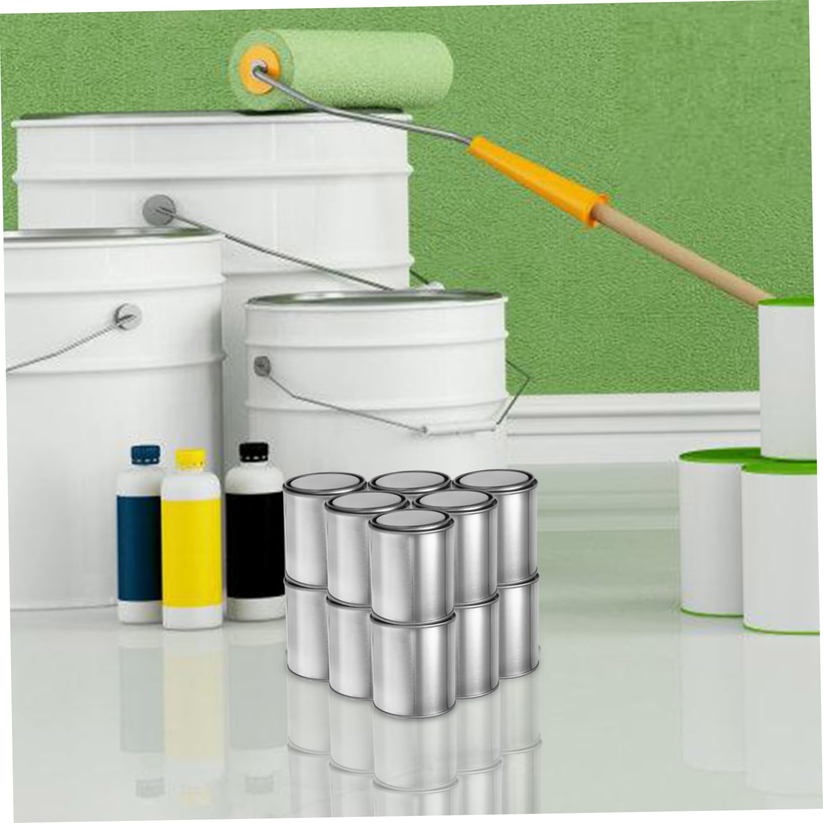 VILLCASE Latas Pintura Metalicas Vacias Tapa Cerrada para Garage Herramientas Incluidas