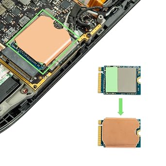 Heatsink Thermal Pad for Steam Deck SSD, M.2 2230 NVME SSD Copper Heat Sink Cooling Thermal Pastes Back Cover Opening Tools Back Screws Replacements Screwdriver Repair Kit for Stream Deck SSD