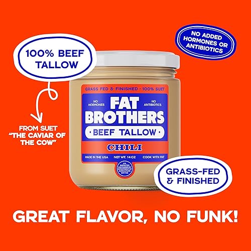 Miniatura 11 de Fat Brothers Sebo de ternera original alimentado con pasto, fabricado y obtenido en Estados Unidos, 100% sebo, tarro de boca ancha de 14 onzas, sin