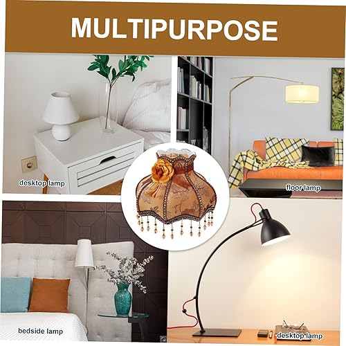 Miniatura 5 de DOITOOL Pantalla de princesa Accesorios Candelabros Bombillas Vintage Pantalla de tela Pantalla de mesa Pantalla de lámpara occidental Sombras