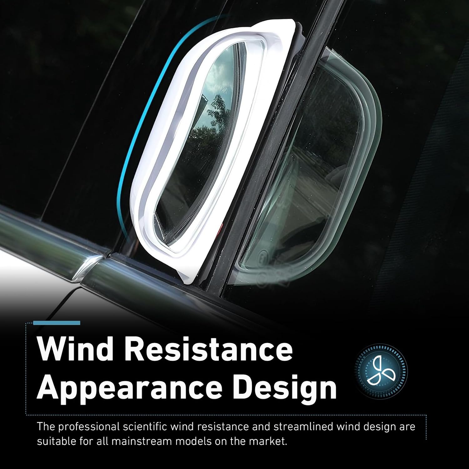 2 PCS Back Passenger Blind Spot Mirrors, Adjustable Wide Angle HD B-Pillar Blind Spot Mirror, Self-Adhesive Car Rear Door Open Get-Off Safety Mirror, Universal for Most Cars, SUVs (White)