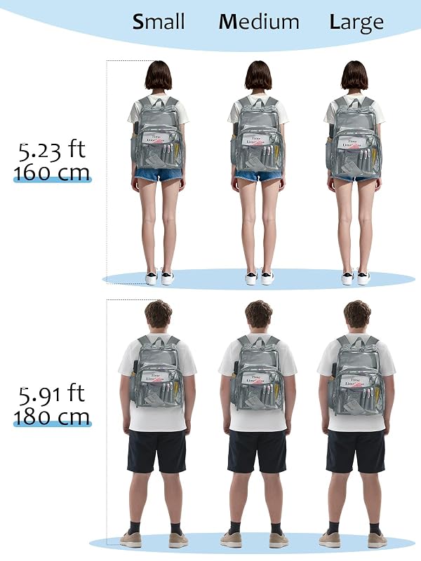 Flowston 19 inch Clear Backpack for School, Heavy Duty Transparent Bookbag by Flowston - Used condition - Image 3