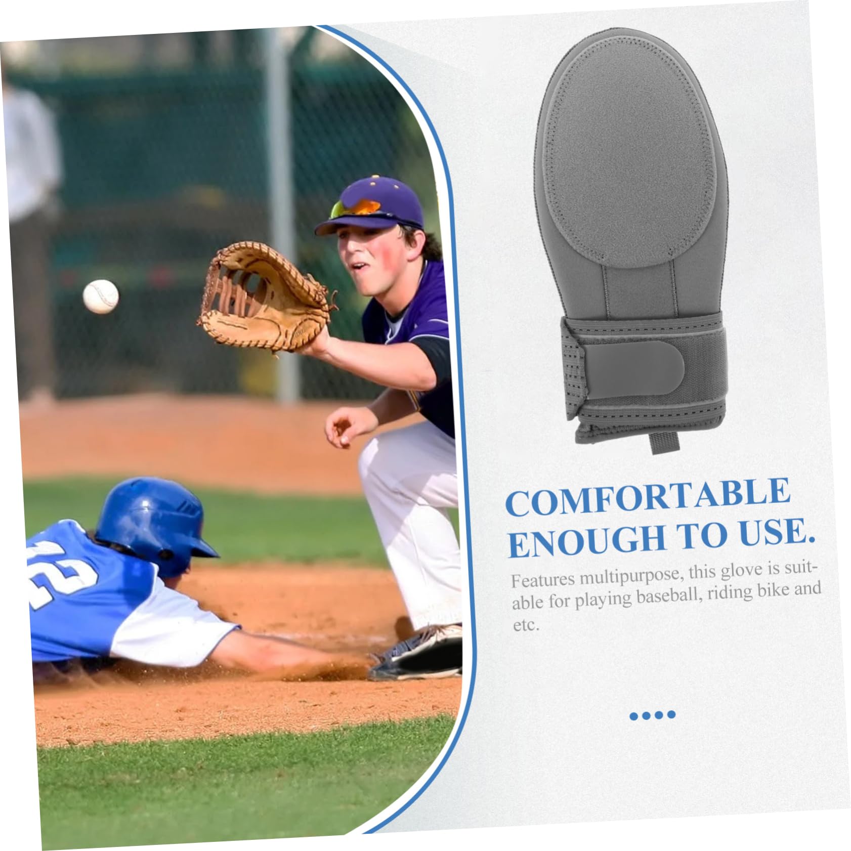 BESPORTBLE Baseball Sliding Mitt Youth And Adult Protective Softball Sliding Glove Black Fingerless For Baseball Training And Running