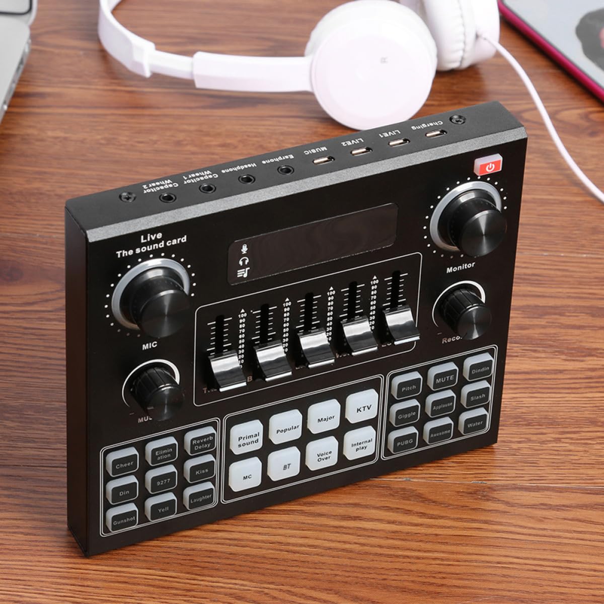 jojofuny Carte Son Externe Portable V9 Changement de Voix et Effets Audio, pour Streaming Mobile et Ordinateur, Dsp 32 Bits, sans Fil, Utilisation Facile, Couleur Aléatoire