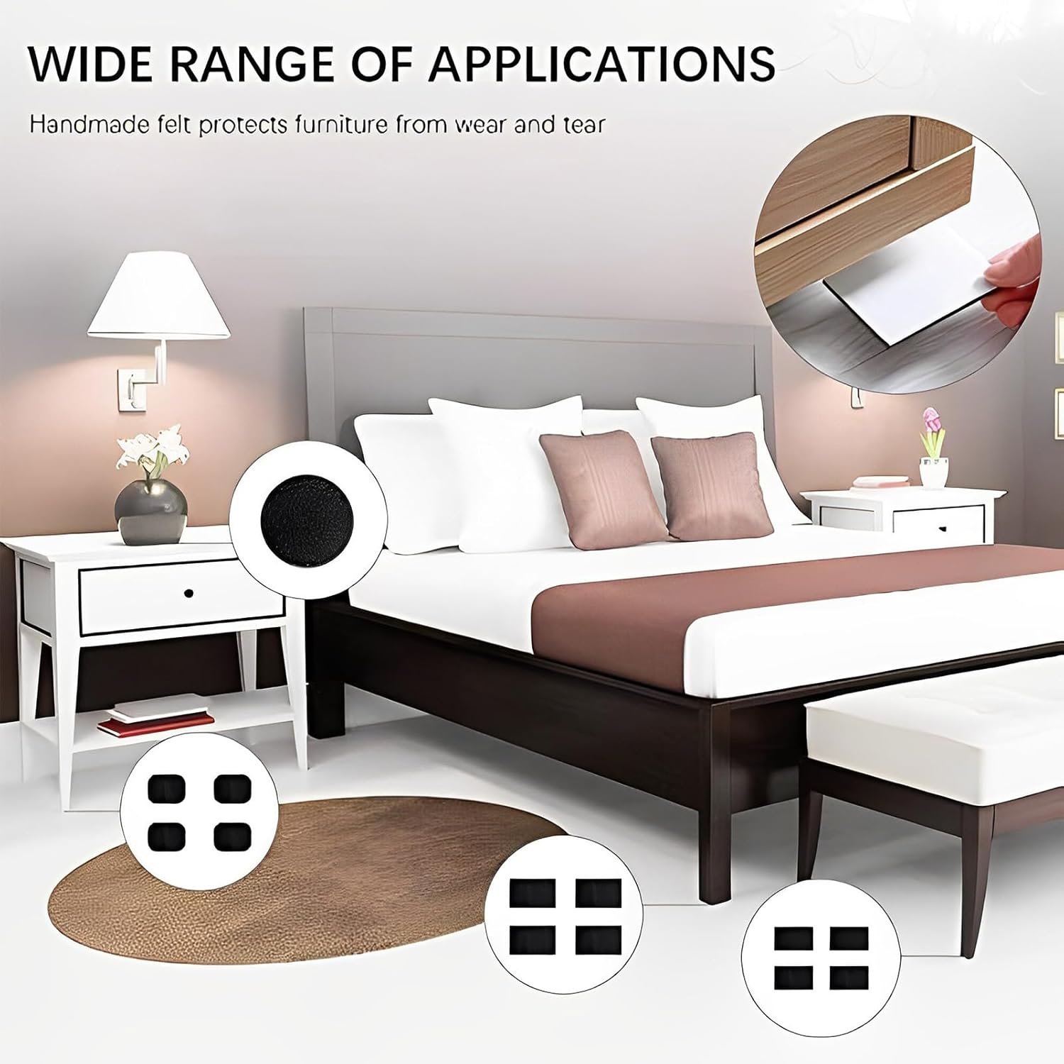 Felt Roll, Easy to Use Felt Strips, NonSlip, AntiScratch for Chair