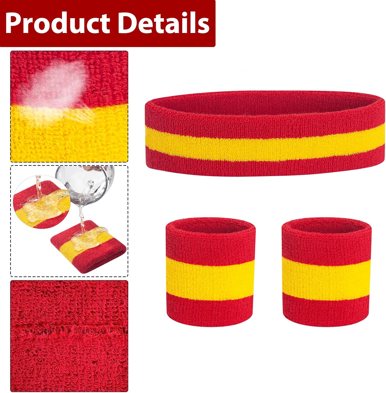 Striped Stockings and Headband, High Knee Socks, Long Arm Warmer Gloves Women's Red and White Striped Tights image 5