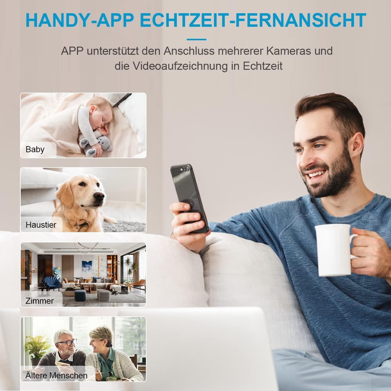 AOBOCAM Mini Kamera, 4K HD WLAN Überwachungskamera Innen WiFi Kamera Live Übertragung Handy APP Für Micro Camera Indoor Mit Akku Kompakte Kleine Sicherheitskamera mit Bewegungsmelder/Nachtsich
