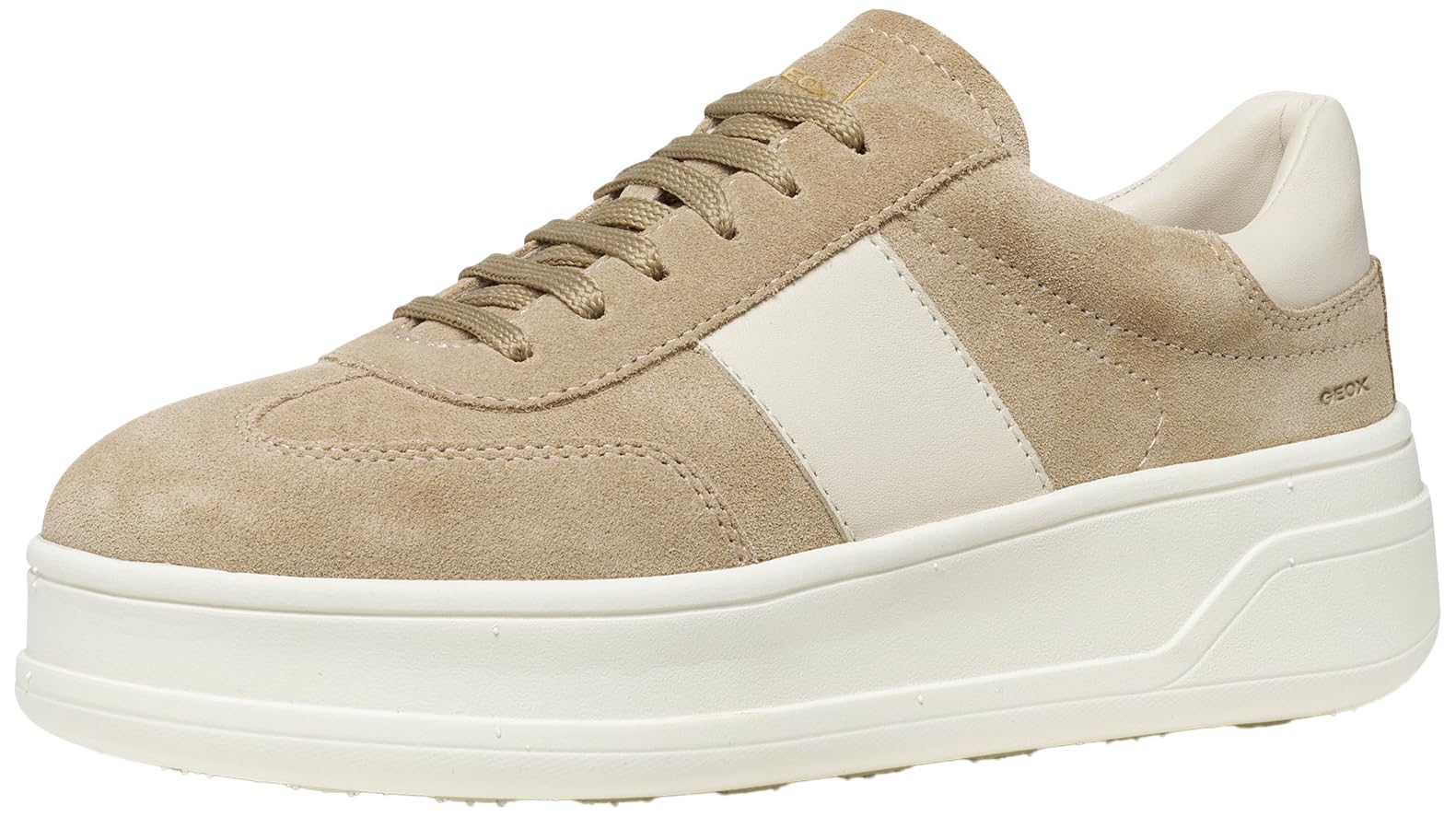 Geox Women D Spherica Ecub-2 A Sneaker, Cream Papyrus, 6 UK