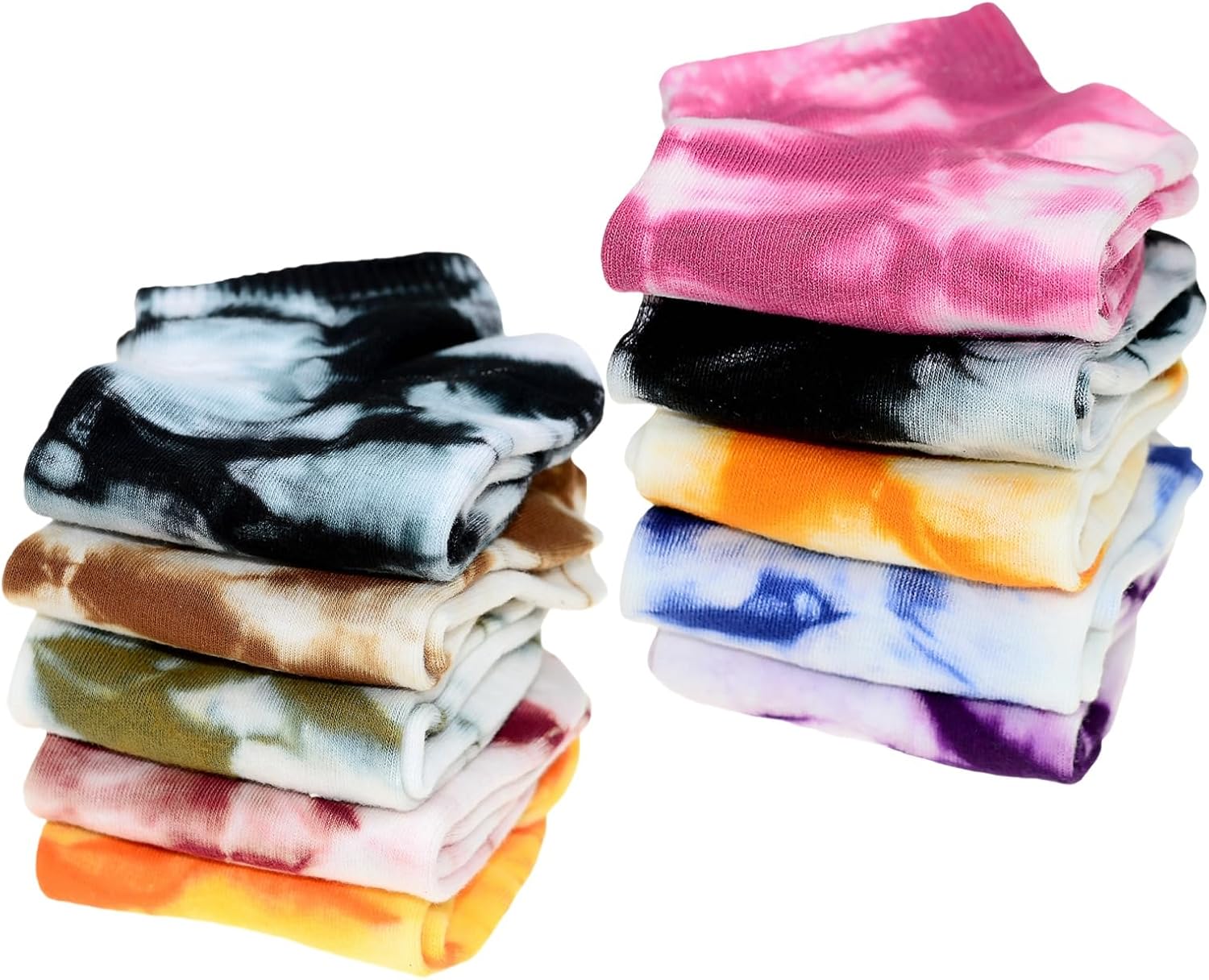 Manimepe 10 Pairs Women's Cotton Tie Dye Ankle Socks, 5-9