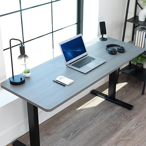 Vista 9 de VIVO DESK-TOP60G - Mesa universal de una pieza de 60 x 24 pulgadas, color gris oscuro, para marcos de escritorio estándar y sentados a pie, altura