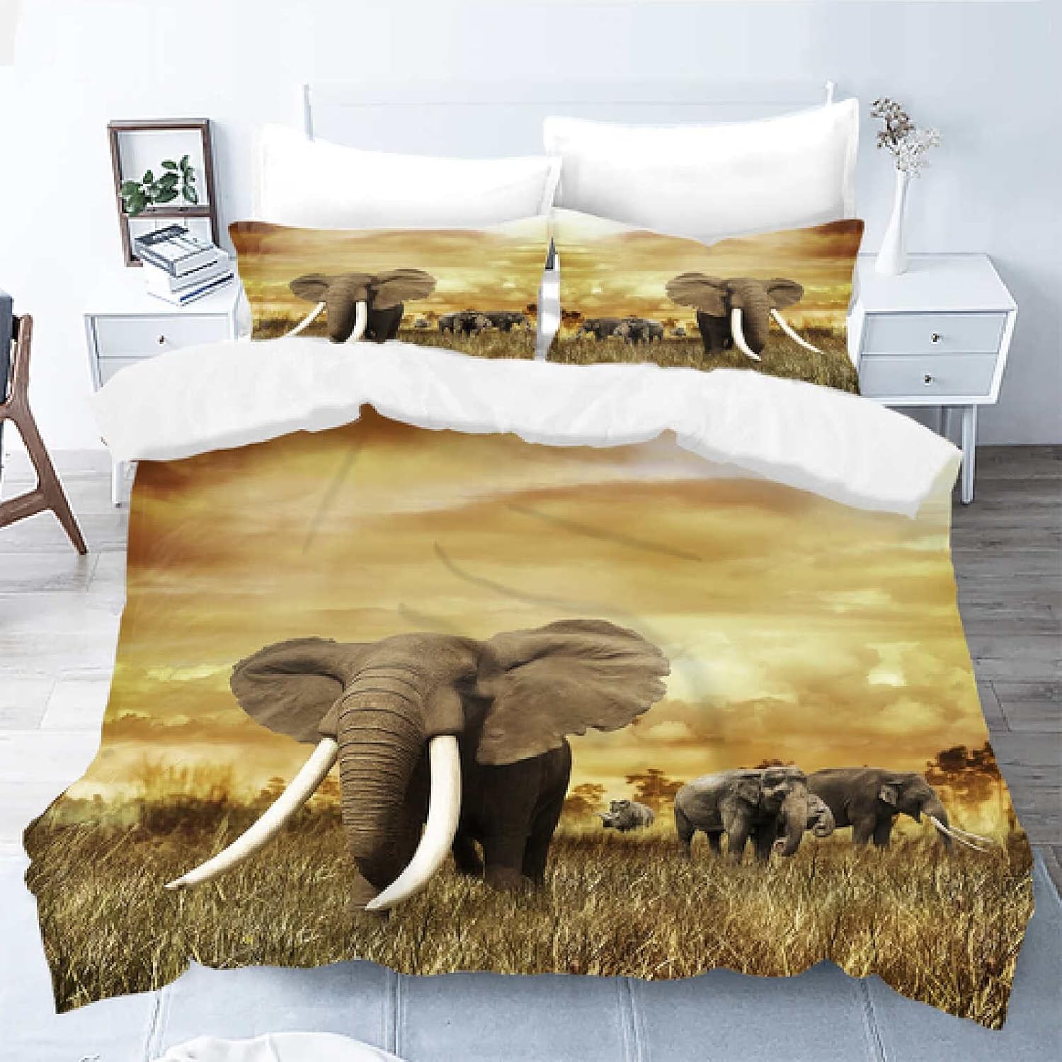 yellow elephant bedding