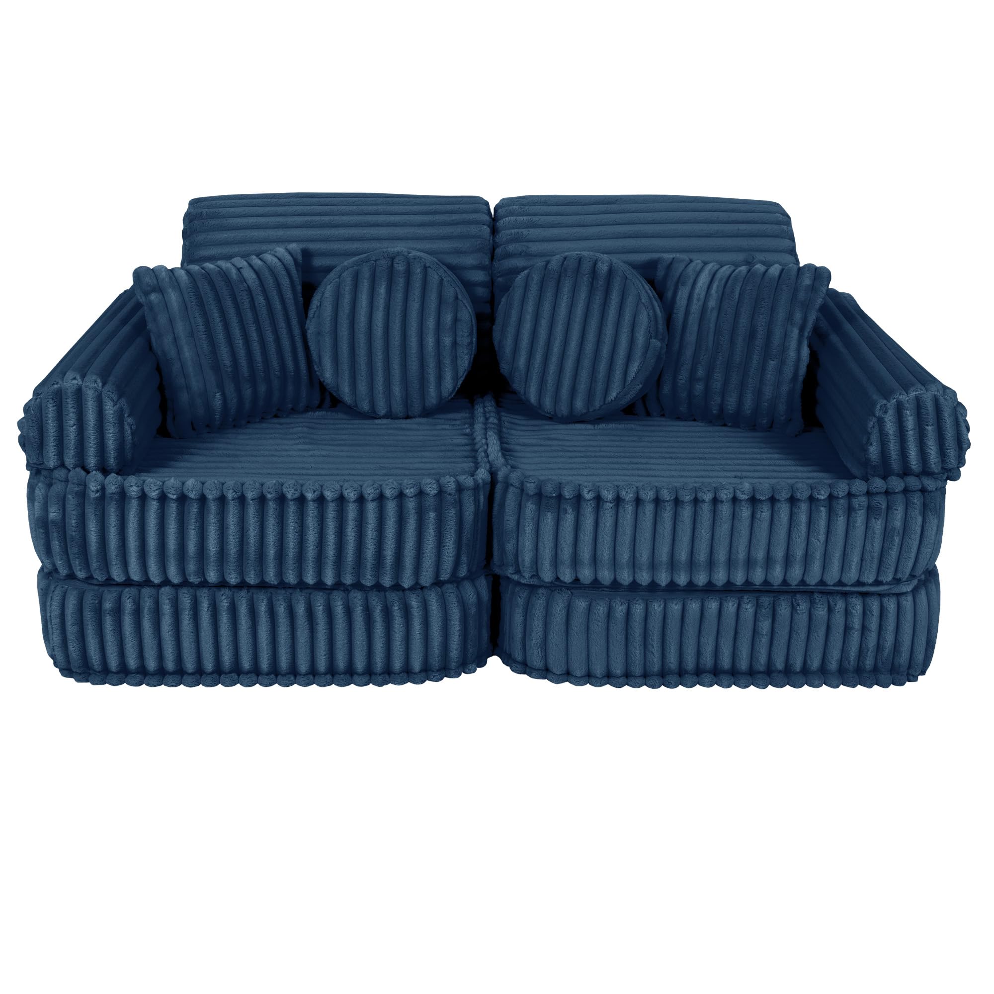 MEOWBABY Kindersofa – Spielsofa für Kinder – Weiche Klappsofa mit Schlaffunktion – Kuschelecke für Kinderzimmer, Cord, Ecru