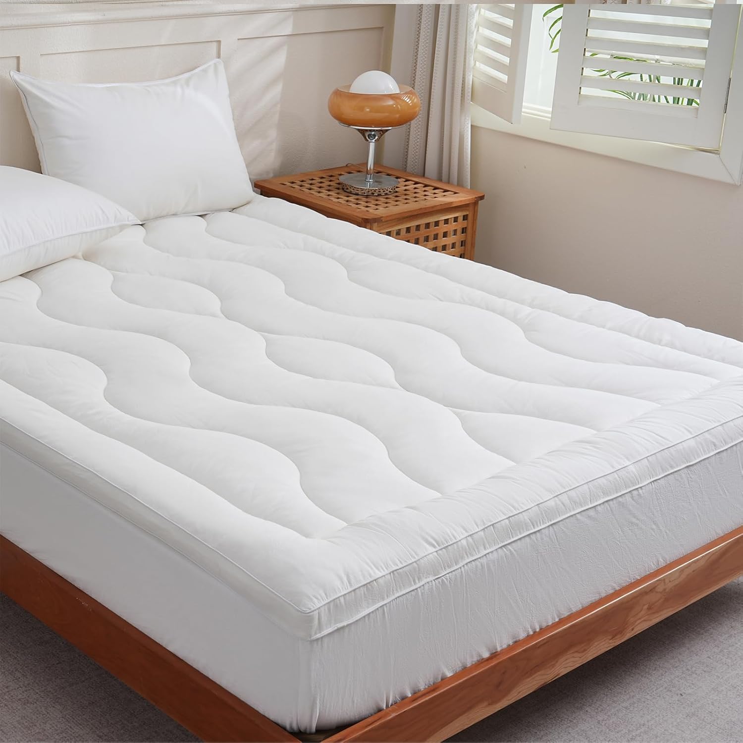 YOUR MOON 100 Organic Wool Mattress Topper Twin Size Thick Pillow Top Mattress Pad 800GSM Natural Wool Filling