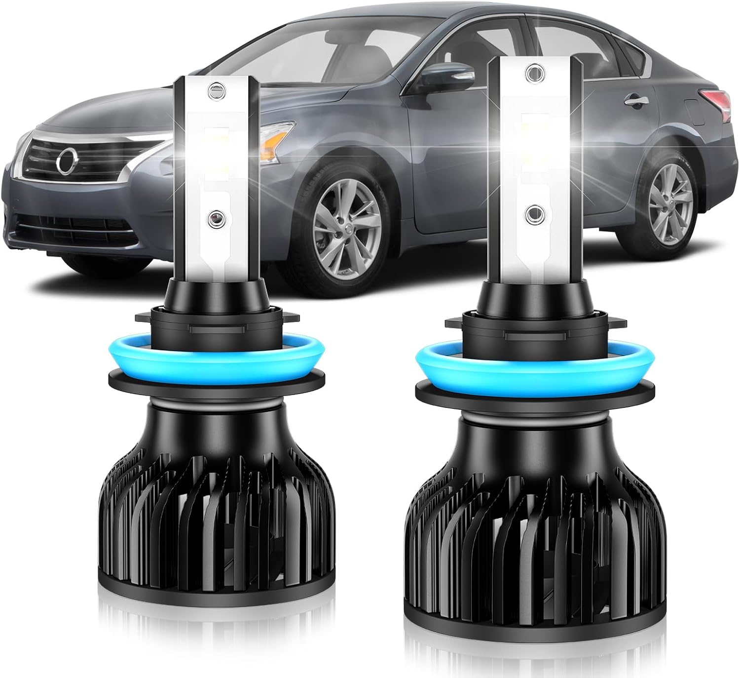 Fit for Nissan Altima 2007 2008 2009 2011 2012 2013-2018 Low Beam Bulbs, Super Bright 6000K Cool White, Plug and Play, Pack of 2