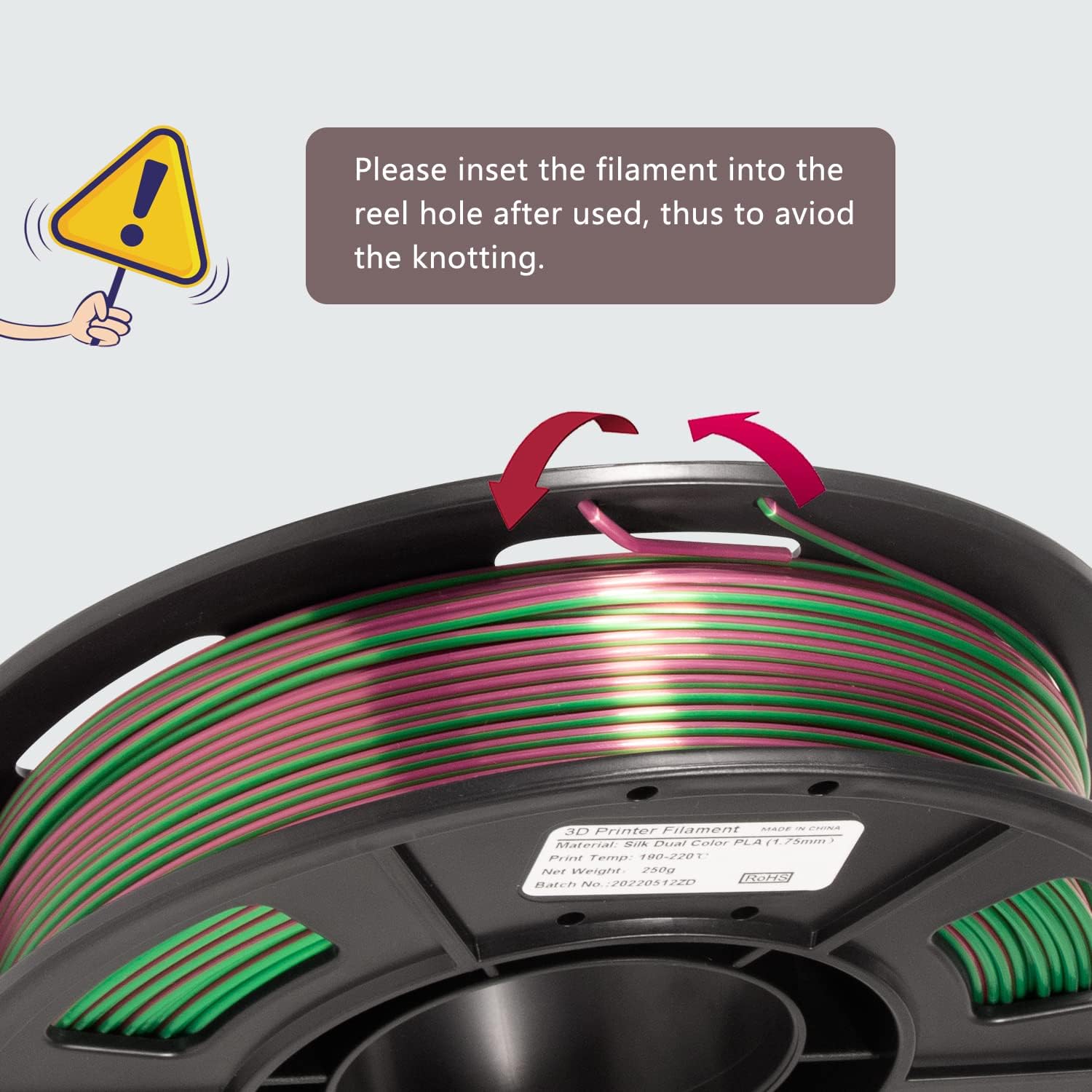 iSANMATE 3D Printer Filament, PLA Filament 1.75mm Bundle, Dual Color Filament Silk PLA, Dimensional Accuracy +/- 0.03 mm, 250g x 4 Pack(Gold+Red,Red+Green, Blue+Silver, Bronze+Silver)