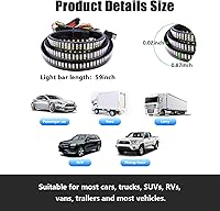 Vista 2 de Kewucn Barra de luz LED para portón trasero de 59 pulgadas, tira LED IP65 de triple fila con señales de giro rojas inversas blancas, barra de luz