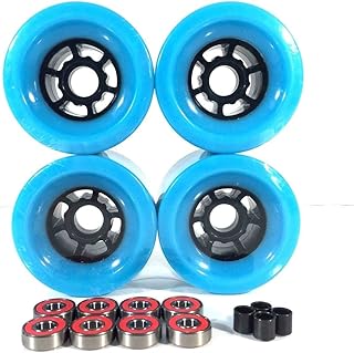 83mm Longboard Flywheels Wheels + ABEC 7 Bearings Spacers (Baby Blue)