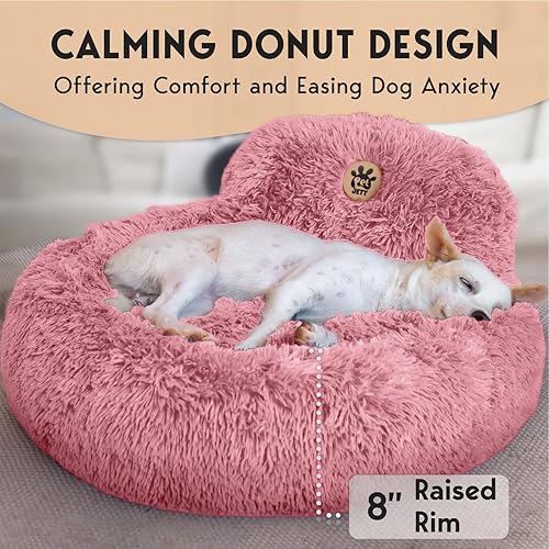 Miniatura 4 de PetJett - Cama calmante para perros medianos, camas redondas de 30 pulgadas, antideslizante y lavable, súper suave y esponjosa, cama con forma de