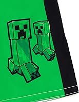 Vista 6 de Minecraft Zombie Creeper Alex Steve - Conjunto de traje de baño y traje de baño para niño pequeño a niño grande