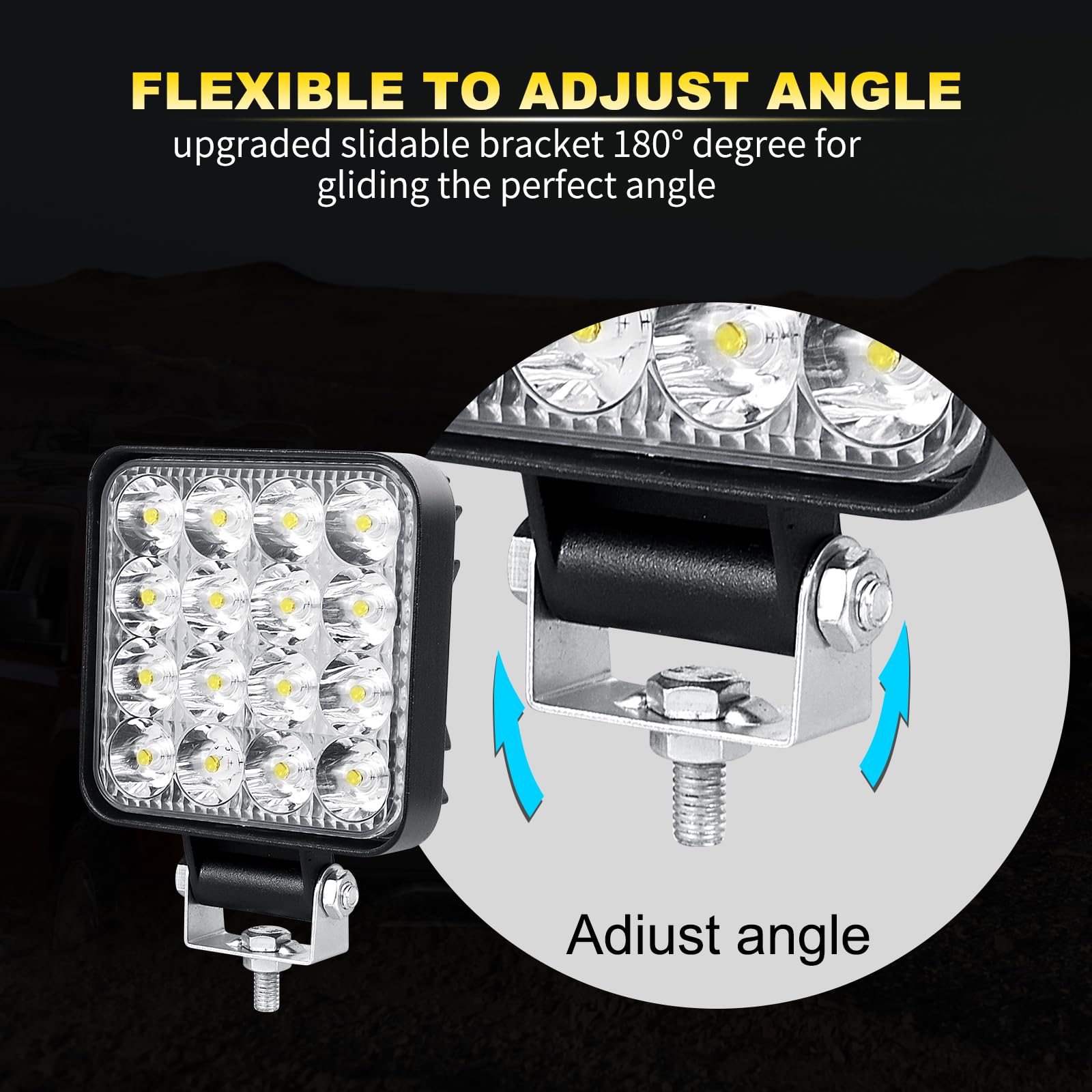 Willpower 10pcs Focos 3.3 Pulgadas 8.4cm 48W Mini LED 12V 24V Barra Luz Trabajo IP67 Impermeable 6000K Antiniebla para Tractor 4x4 Coche Camión Barco Off Road ATV UTV SUV 4WD