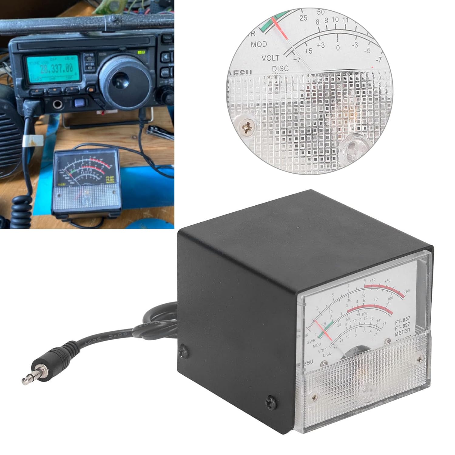 SWR Test Meter Pointer Type Power Detector Standing Ratio Meter for FT857 FT897