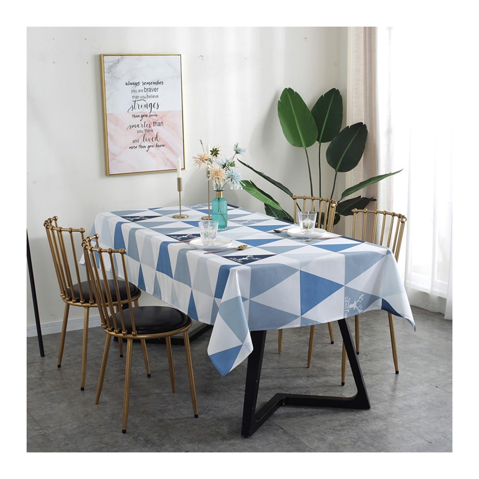 Nappe de table anti tache carrée bleu pour en finir avec les corvées
