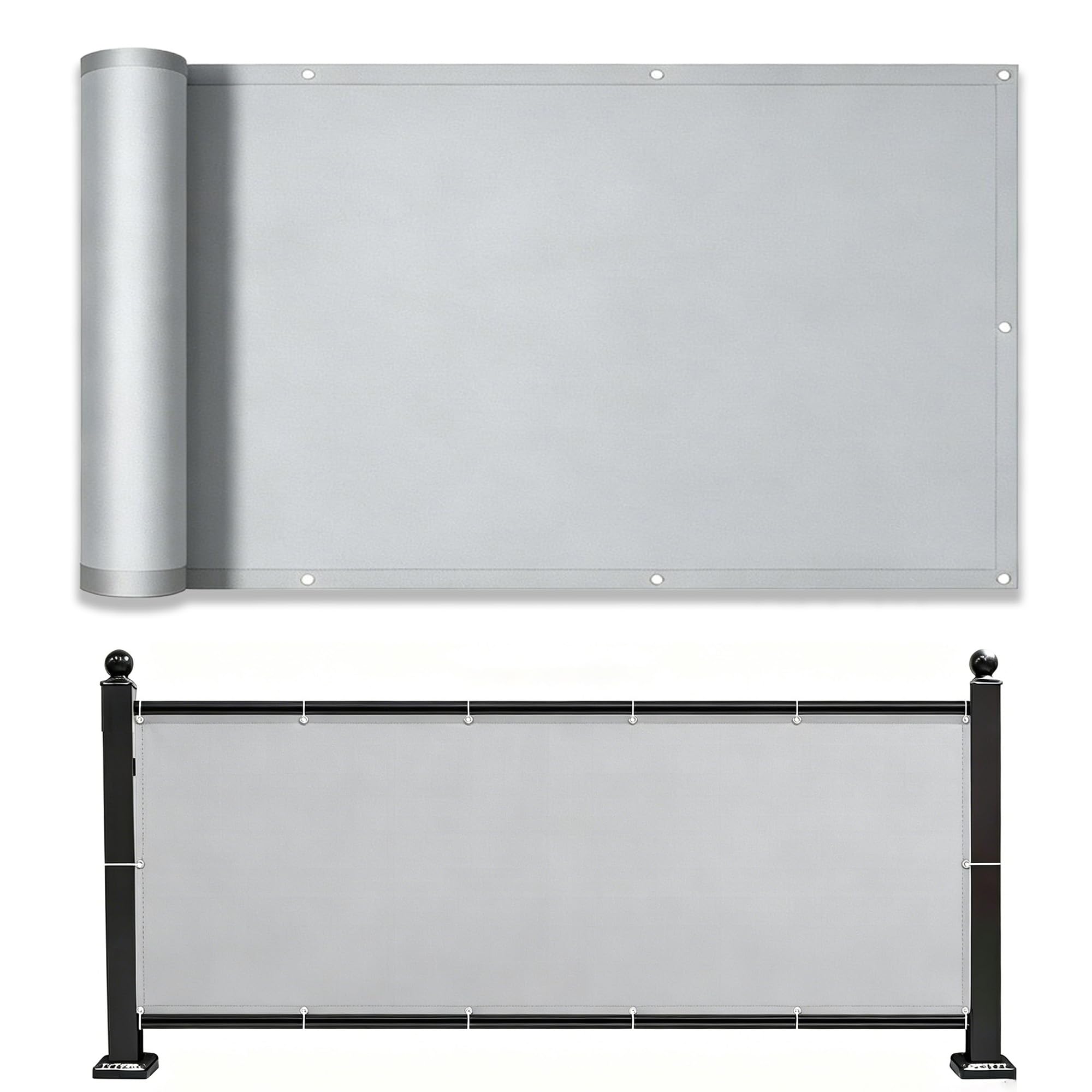 Toldo rectangular impermeable gris claro de 0.5x8m con protección UV 95%