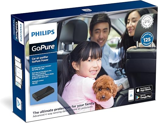 Philips Go Pure Power GP9311 Car Air Purifier – Clean the Air in Just 2 Minutes – Dual Fan Technology – HEPA and HESA Filters – Advanced 4 way…