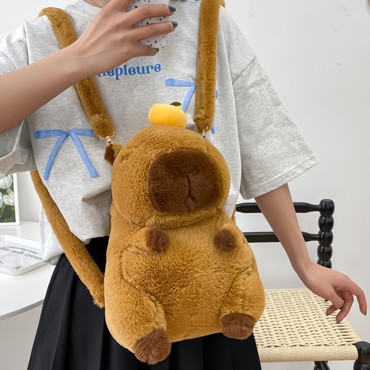 RYOLOY Cute and Stylish Capybara Backpack,Kawaii Stuffed Animal Capybara Backpack,Soft Capybara Plush Pillows Gifts for Kids Trendy Women.(large) - Image 6