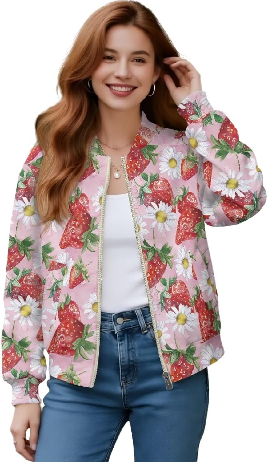 Bomber Jacket Women Casual Jackets with Zipper